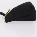 CELINE Circle Pouch Canvas Black Gold Auth 206900A-4