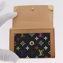 LOUIS VUITTON Monogram Multicolor Porte Monnaie Pla Black M92656 LV Auth 206901-8