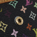 LOUIS VUITTON Monogram Multicolor Porte Monnaie Pla Black M92656 LV Auth 206901-9