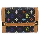LOUIS VUITTON Monogram Multicolor Porte Monnaie Pla Black M92656 LV Auth 206901-13