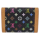 LOUIS VUITTON Monogram Multicolor Porte Monnaie Pla Black M92656 LV Auth 206901-2