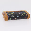 LOUIS VUITTON Monogram Multicolor Porte Monnaie Pla Black M92656 LV Auth 206901-5