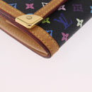 LOUIS VUITTON Monogram Multicolor Porte Monnaie Pla Black M92656 LV Auth 206901-7
