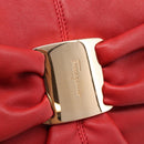Salvatore Ferragamo Vala Shoulder Bag Leather Red Gold Auth 206910A-17