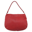 Salvatore Ferragamo Vala Shoulder Bag Leather Red Gold Auth 206910A-2