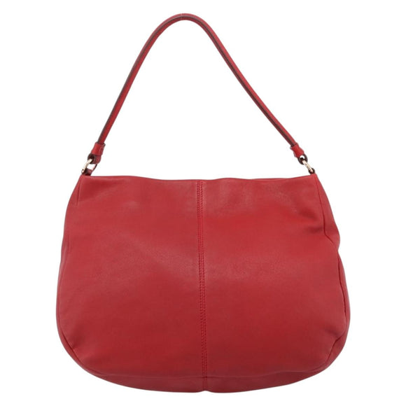 Salvatore Ferragamo Vala Shoulder Bag Leather Red Gold Auth 206910A