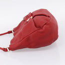 Salvatore Ferragamo Vala Shoulder Bag Leather Red Gold Auth 206910A-3