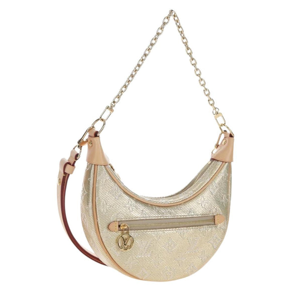 LOUIS VUITTON Monogram Laminated Jacquard Loop Bag Gold M22928 LV Auth 206919SM