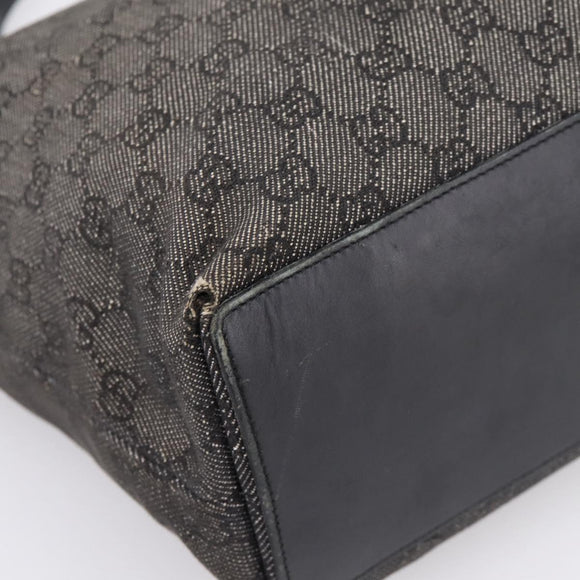 GUCCI GG Canvas Tote Bag Gray Silver 31243 Auth 206920