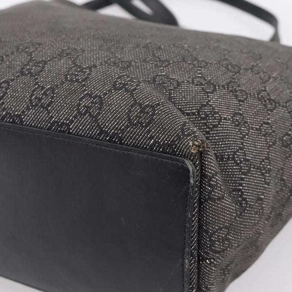 GUCCI GG Canvas Tote Bag Gray Silver 31243 Auth 206920