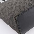 GUCCI GG Canvas Tote Bag Gray Silver 31243 Auth 206920-17