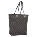 GUCCI GG Canvas Tote Bag Gray Silver 31243 Auth 206920-1