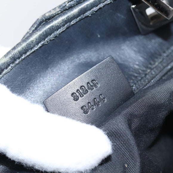GUCCI GG Canvas Tote Bag Gray Silver 31243 Auth 206920