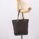 GUCCI GG Canvas Tote Bag Gray Silver 31243 Auth 206920-24