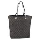 GUCCI GG Canvas Tote Bag Gray Silver 31243 Auth 206920-2