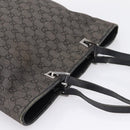 GUCCI GG Canvas Tote Bag Gray Silver 31243 Auth 206920-6