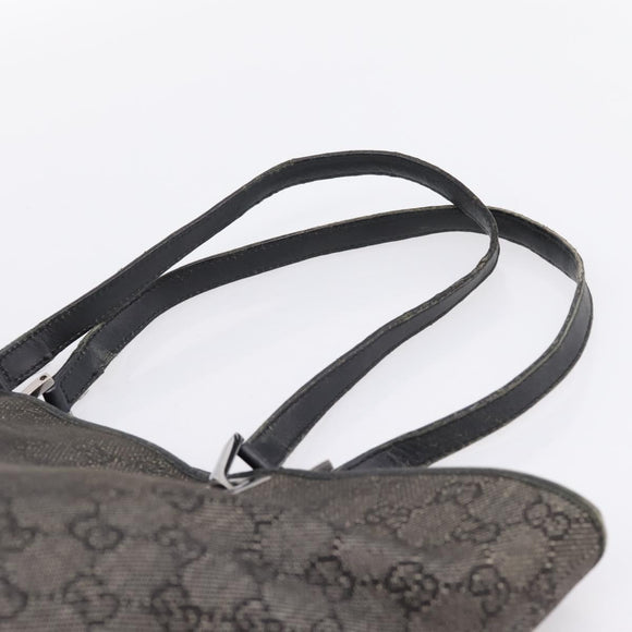 GUCCI GG Canvas Tote Bag Gray Silver 31243 Auth 206920