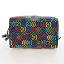 GUCCI GG Psychedelic Boston Bag PVC 2way Multicolor Silver 587866 Auth 206921SAM-5