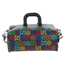 GUCCI GG Psychedelic Boston Bag PVC 2way Multicolor Silver 587866 Auth 206921SAM-2