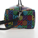 GUCCI GG Psychedelic Boston Bag PVC 2way Multicolor Silver 587866 Auth 206921SAM-3