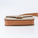 CELINE Macadam Canvas Horse Carriage Shoulder Bag PVC Beige Gold Auth 206923-5