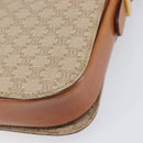 CELINE Macadam Canvas Horse Carriage Shoulder Bag PVC Beige Gold Auth 206923-16