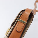 CELINE Macadam Canvas Horse Carriage Shoulder Bag PVC Beige Gold Auth 206923-10