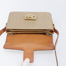 CELINE Macadam Canvas Horse Carriage Shoulder Bag PVC Beige Gold Auth 206923-11