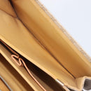 CELINE Macadam Canvas Horse Carriage Shoulder Bag PVC Beige Gold Auth 206923-25