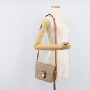 CELINE Macadam Canvas Horse Carriage Shoulder Bag PVC Beige Gold Auth 206923-26