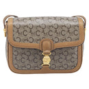 CELINE C Sulky Horse Carriage Shoulder Bag Coated Canvas Beige Gold Auth 206924-2