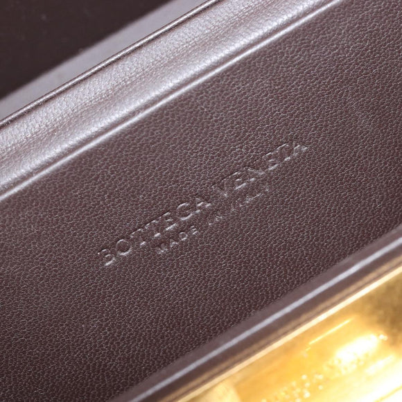 Bottega Veneta Shoulder Bag Leather Brown Gold Tone Auth 206925V
