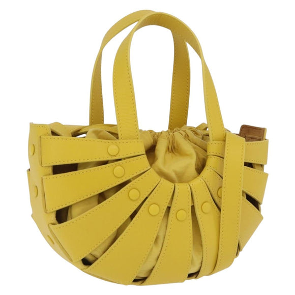 Bottega Veneta The Shell Hand Bag Leather 2way Yellow Auth 206926V