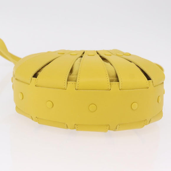 Bottega Veneta The Shell Hand Bag Leather 2way Yellow Auth 206926V