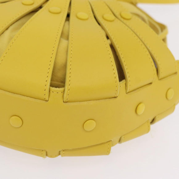 Bottega Veneta The Shell Hand Bag Leather 2way Yellow Auth 206926V