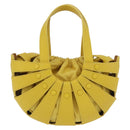 Bottega Veneta The Shell Hand Bag Leather 2way Yellow Auth 206926V-2