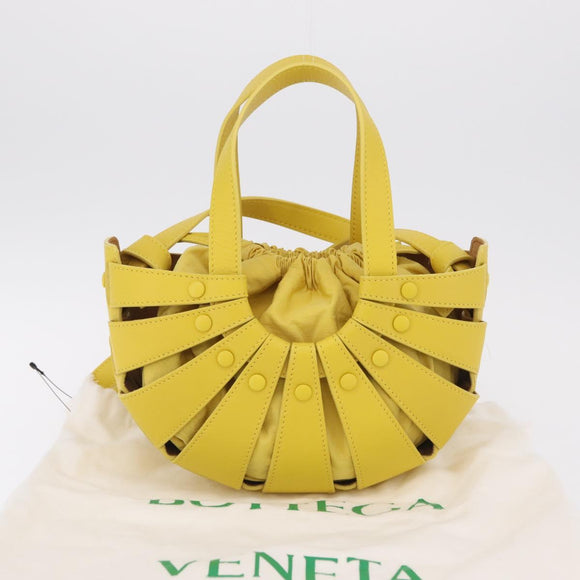 Bottega Veneta The Shell Hand Bag Leather 2way Yellow Auth 206926V