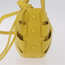Bottega Veneta The Shell Hand Bag Leather 2way Yellow Auth 206926V-4
