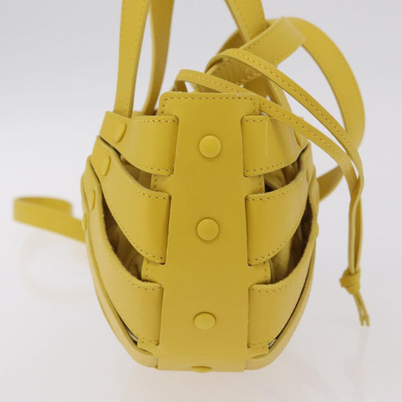Bottega Veneta The Shell Hand Bag Leather 2way Yellow Auth 206926V