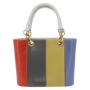 Salvatore Ferragamo Hand Bag Leather Multicolor Gold Auth 206927A-13