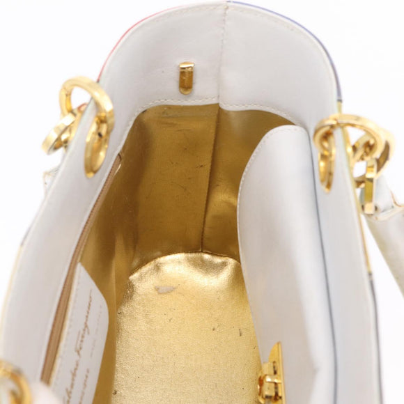 Salvatore Ferragamo Hand Bag Leather Multicolor Gold Auth 206927A