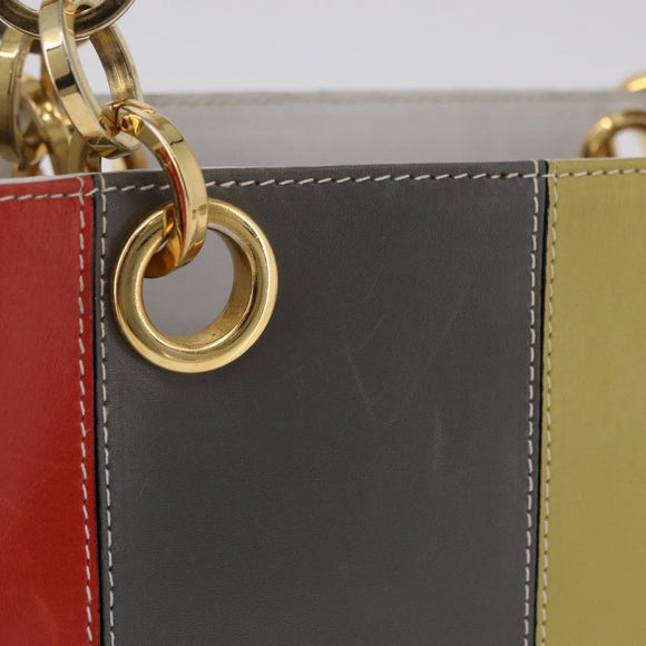 Salvatore Ferragamo Hand Bag Leather Multicolor Gold Auth 206927A