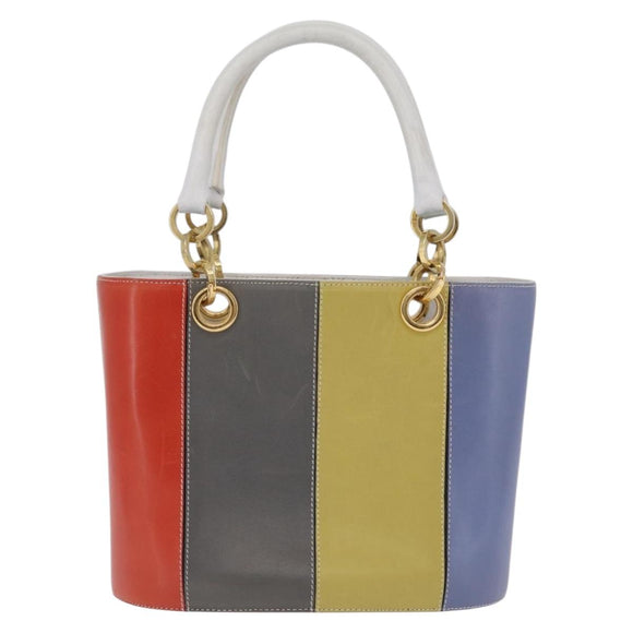 Salvatore Ferragamo Hand Bag Leather Multicolor Gold Auth 206927A