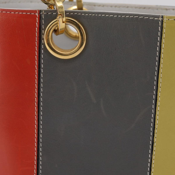 Salvatore Ferragamo Hand Bag Leather Multicolor Gold Auth 206927A