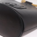 Miu Miu Bamboo Handle Hand Bag Leather 2way Black Gold Auth 206928M-16