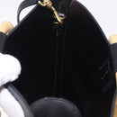 Miu Miu Bamboo Handle Hand Bag Leather 2way Black Gold Auth 206928M-18