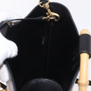 Miu Miu Bamboo Handle Hand Bag Leather 2way Black Gold Auth 206928M-19