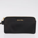 Miu Miu Bamboo Handle Hand Bag Leather 2way Black Gold Auth 206928M-20