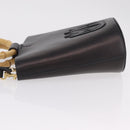 Miu Miu Bamboo Handle Hand Bag Leather 2way Black Gold Auth 206928M-4