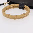 Miu Miu Bamboo Handle Hand Bag Leather 2way Black Gold Auth 206928M-7